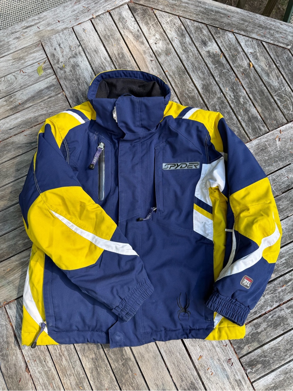 Spyder Kids Navy, Yellow & White Colorblock Raincoat